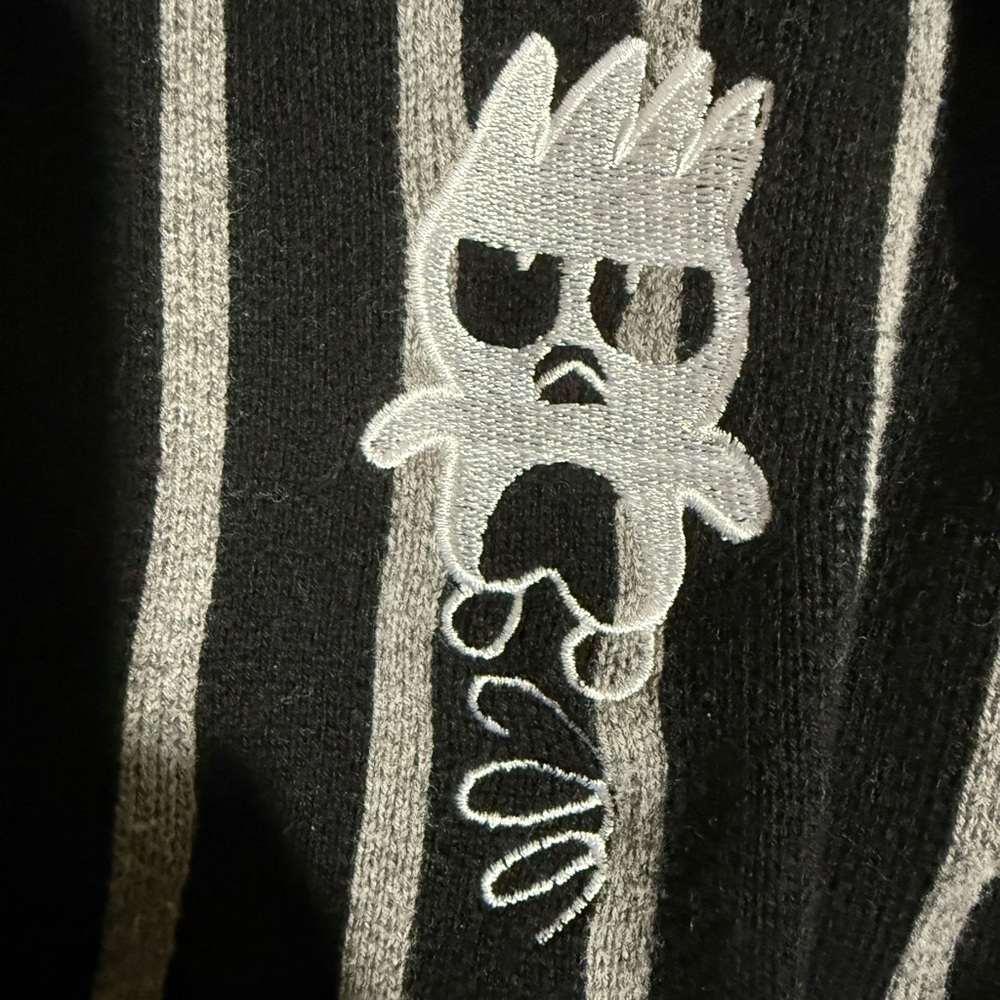 Kids Striped Cardigan with Graphic Design - Picture 4 of 5
